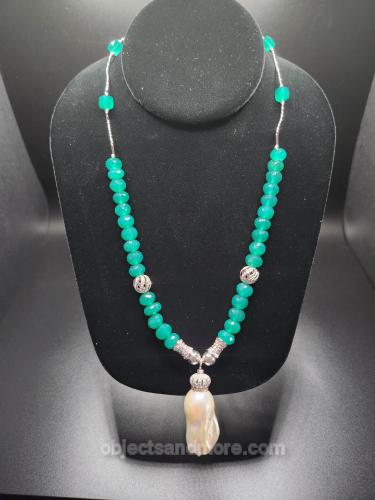 Faceted Green Onyx Necklace by DIANA KAHLENBERG